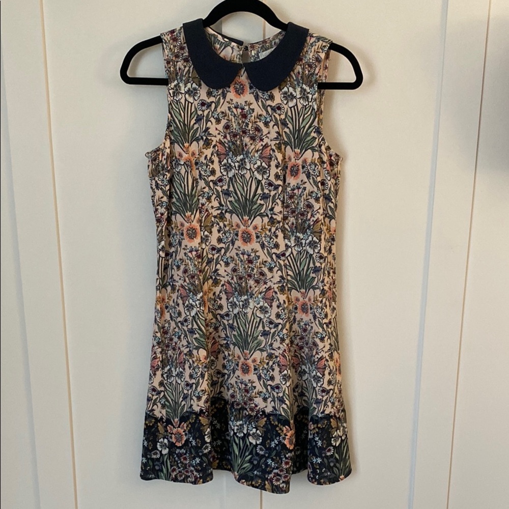 LC Lauren Conrad Floral Dress with Navy Collar